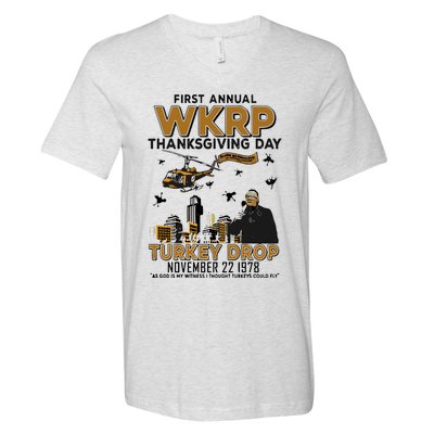 First Annual Wkrp Thanksgiving Day Turkey Drop V-Neck T-Shirt