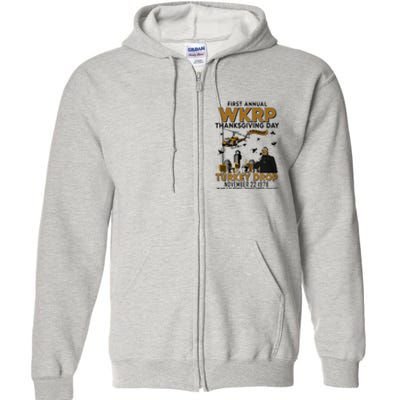 First Annual Wkrp Thanksgiving Day Turkey Drop Full Zip Hoodie