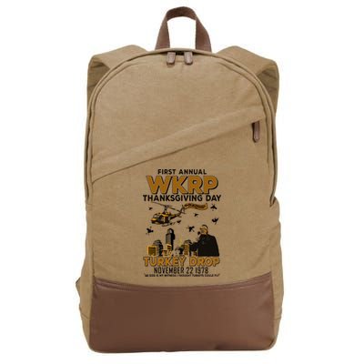 First Annual Wkrp Thanksgiving Day Turkey Drop Cotton Canvas Backpack