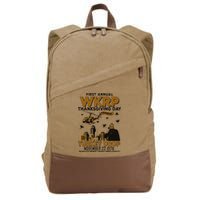 First Annual Wkrp Thanksgiving Day Turkey Drop Cotton Canvas Backpack