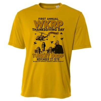 First Annual Wkrp Thanksgiving Day Turkey Drop Cooling Performance Crew T-Shirt