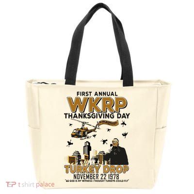 First Annual Wkrp Thanksgiving Day Turkey Drop Zip Tote Bag