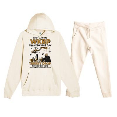 First Annual Wkrp Thanksgiving Day Turkey Drop Premium Hooded Sweatsuit Set