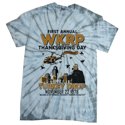 First Annual Wkrp Thanksgiving Day Turkey Drop Tie-Dye T-Shirt