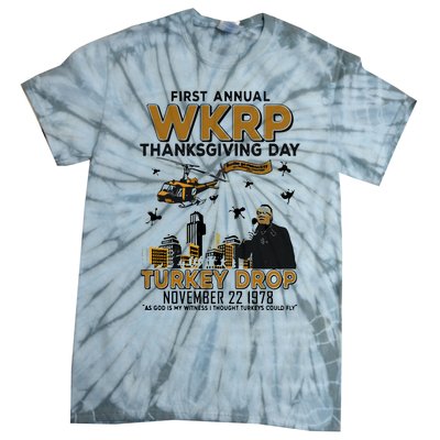 First Annual Wkrp Thanksgiving Day Turkey Drop Tie-Dye T-Shirt