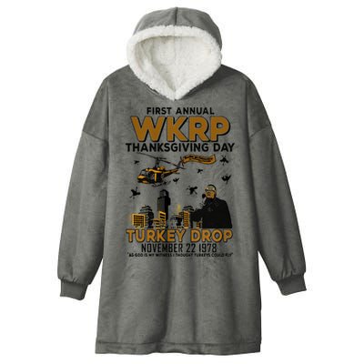 First Annual Wkrp Thanksgiving Day Turkey Drop Hooded Wearable Blanket