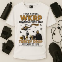 First Annual Wkrp Thanksgiving Day Turkey Drop Cooling Performance Crew T-Shirt