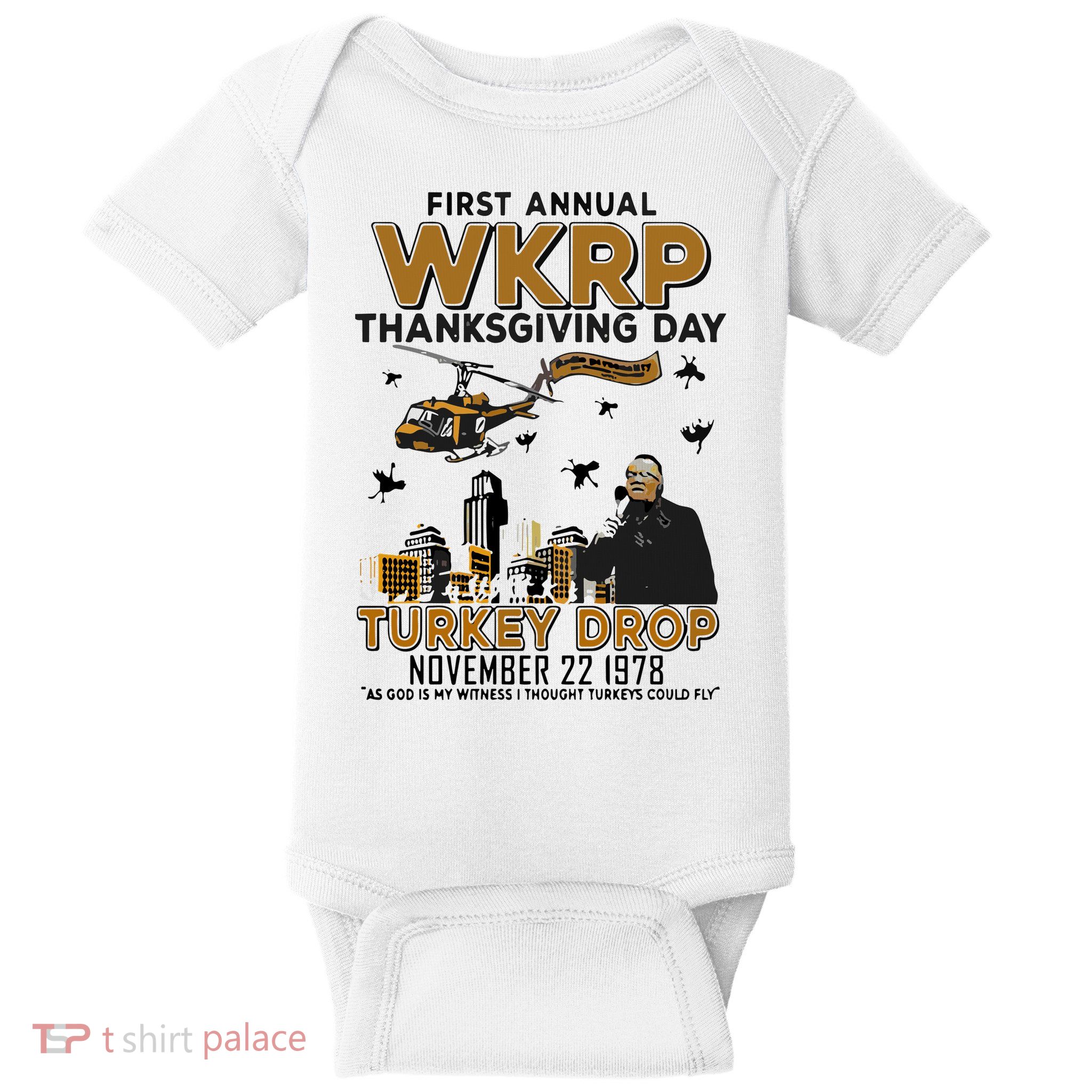 First Annual Wkrp Thanksgiving Day Turkey Drop Baby Bodysuit