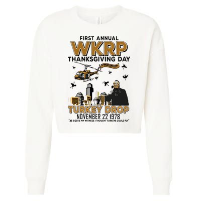 First Annual Wkrp Thanksgiving Day Turkey Drop Cropped Pullover Crew