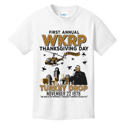 First Annual Wkrp Thanksgiving Day Turkey Drop Kids T-Shirt