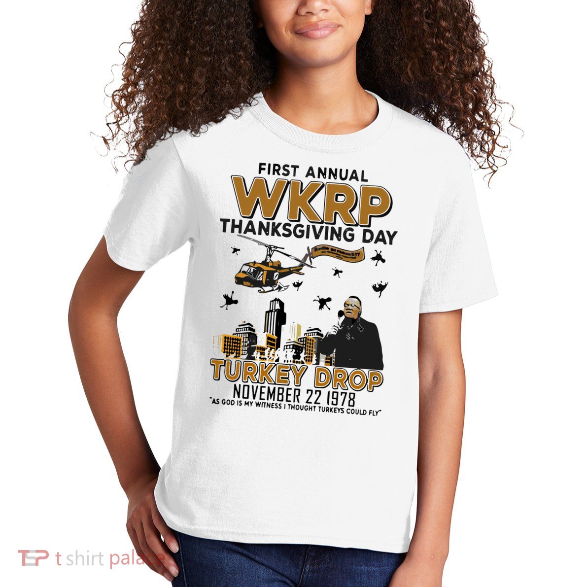 First Annual Wkrp Thanksgiving Day Turkey Drop Kids T-Shirt