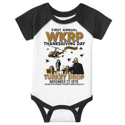 First Annual Wkrp Thanksgiving Day Turkey Drop Infant Baby Jersey Bodysuit