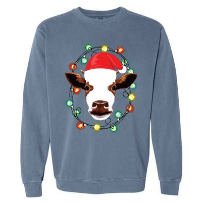 Farm Animal Xmas Pajamas Costume Farmer Christmas Cow Garment-Dyed Sweatshirt