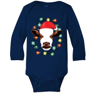 Farm Animal Xmas Pajamas Costume Farmer Christmas Cow Baby Long Sleeve Bodysuit