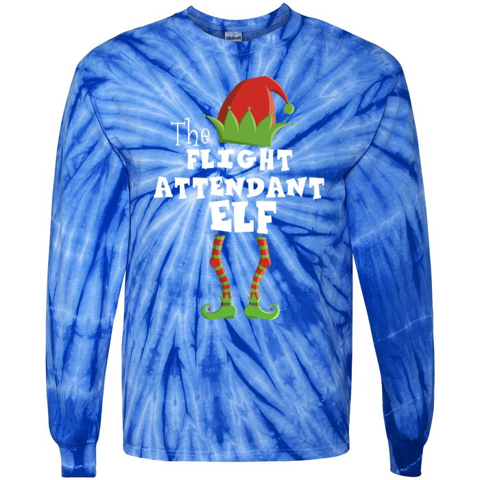 Flight Attendant Xmas Pajama Gift Tie-Dye Long Sleeve Shirt