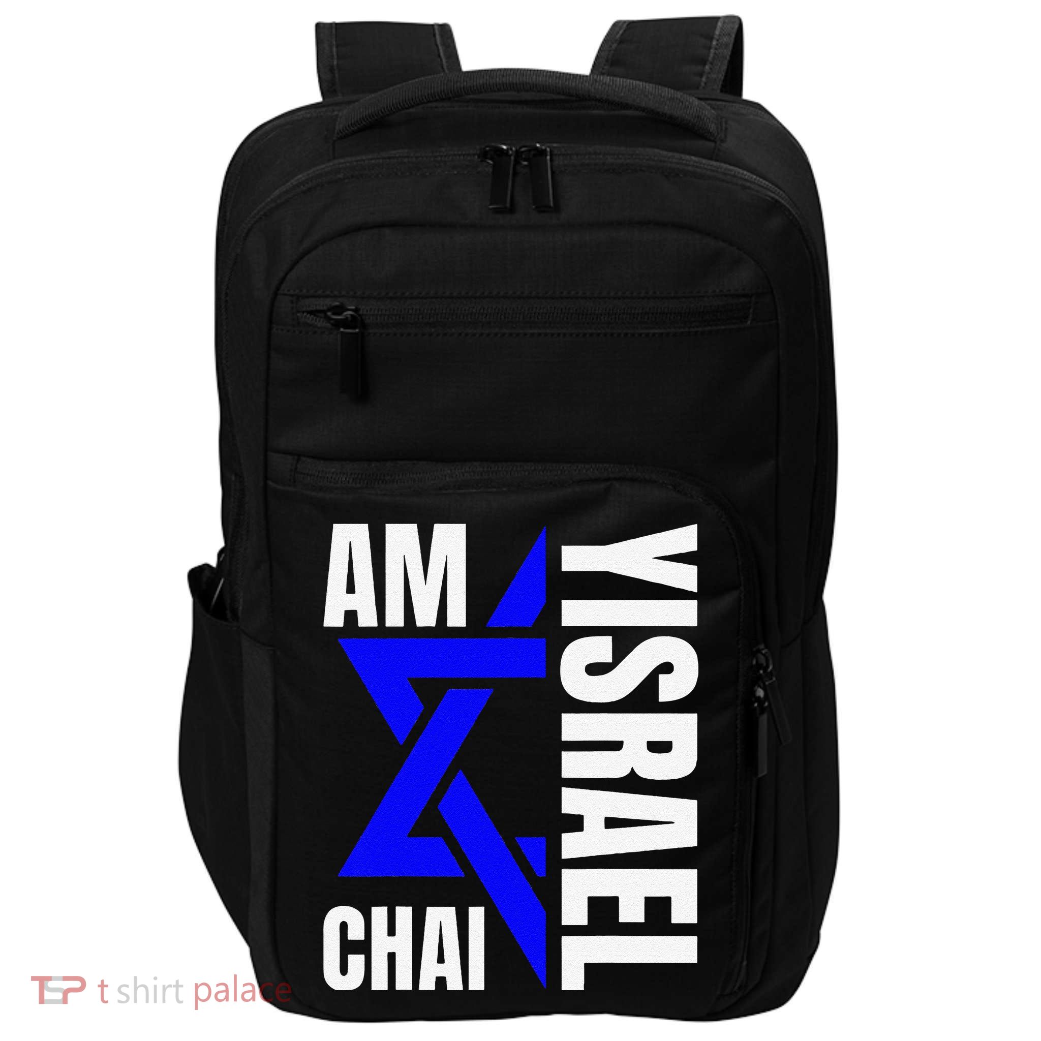 Funny Am Yisrael Chai Israel Star Of David Impact Tech Backpack