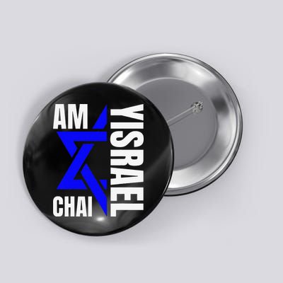 Funny Am Yisrael Chai Israel Star Of David Button