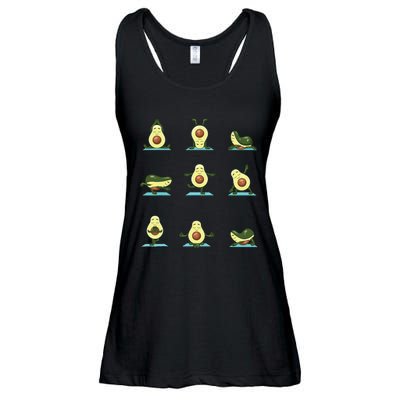 Funny Avocado Yoga Fitness Funny Exercising Gym Avocado Ladies Essential Flowy Tank