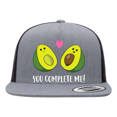 Funny Avocado You Complete Me Cute Avocado Flat Bill Trucker Hat