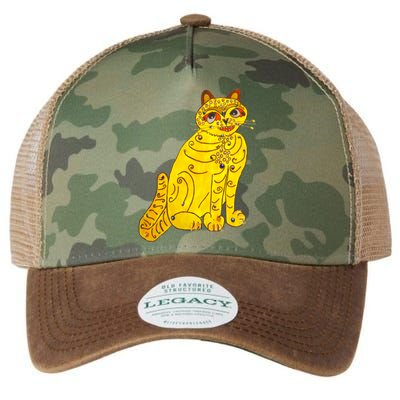 Funny Abba Yellow Cat Legacy Tie Dye Trucker Hat