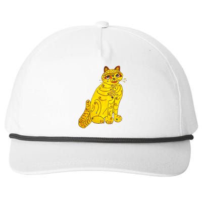 Funny Abba Yellow Cat Snapback Five-Panel Rope Hat