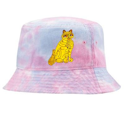 Funny Abba Yellow Cat Tie-Dyed Bucket Hat