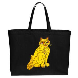 Funny Abba Yellow Cat Cotton Canvas Jumbo Tote