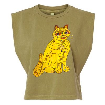 Funny Abba Yellow Cat Garment-Dyed Women's Muscle Tee