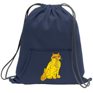 Funny Abba Yellow Cat Sweatshirt Cinch Pack Bag