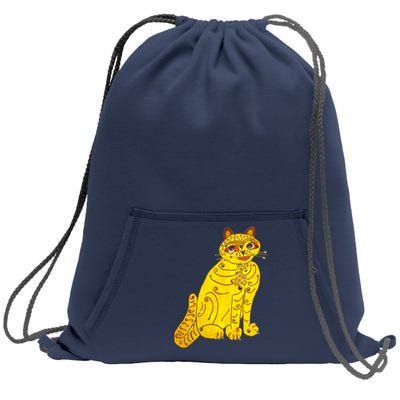 Funny Abba Yellow Cat Sweatshirt Cinch Pack Bag