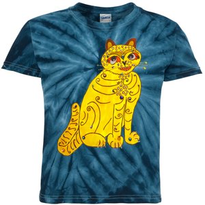 Funny Abba Yellow Cat Kids Tie-Dye T-Shirt