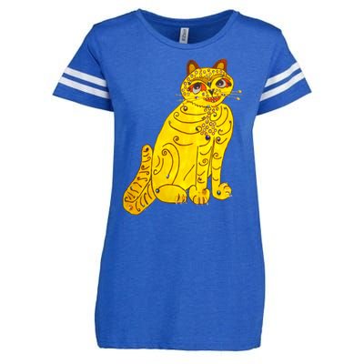 Funny Abba Yellow Cat Enza Ladies Jersey Football T-Shirt