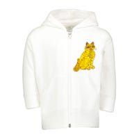 Funny Abba Yellow Cat Toddler Zip Fleece Hoodie