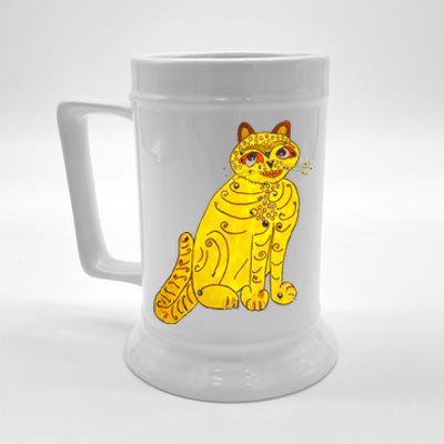 Funny Abba Yellow Cat Beer Stein