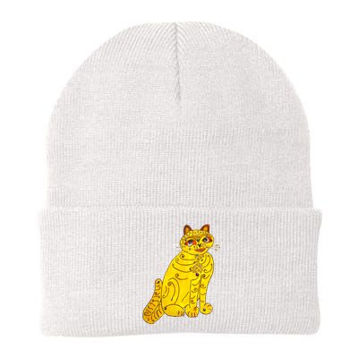 Funny Abba Yellow Cat Knit Cap Winter Beanie