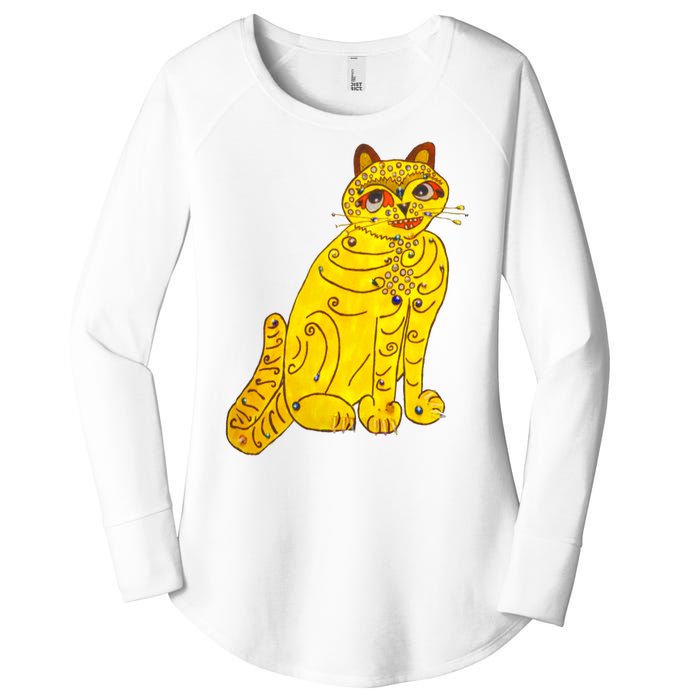 Funny Abba Yellow Cat Women's Perfect Tri Tunic Long Sleeve Shirt