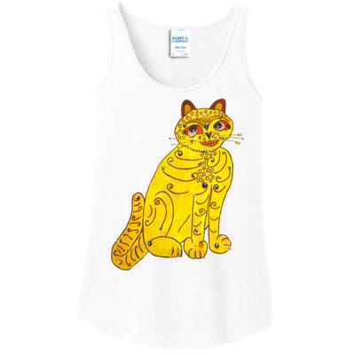 Funny Abba Yellow Cat Ladies Essential Tank