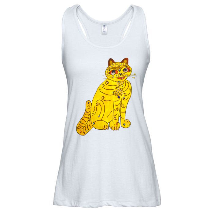 Funny Abba Yellow Cat Ladies Essential Flowy Tank