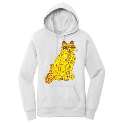 Funny Abba Yellow Cat Women's Pullover Hoodie