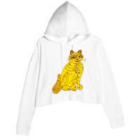 Funny Abba Yellow Cat Crop Fleece Hoodie