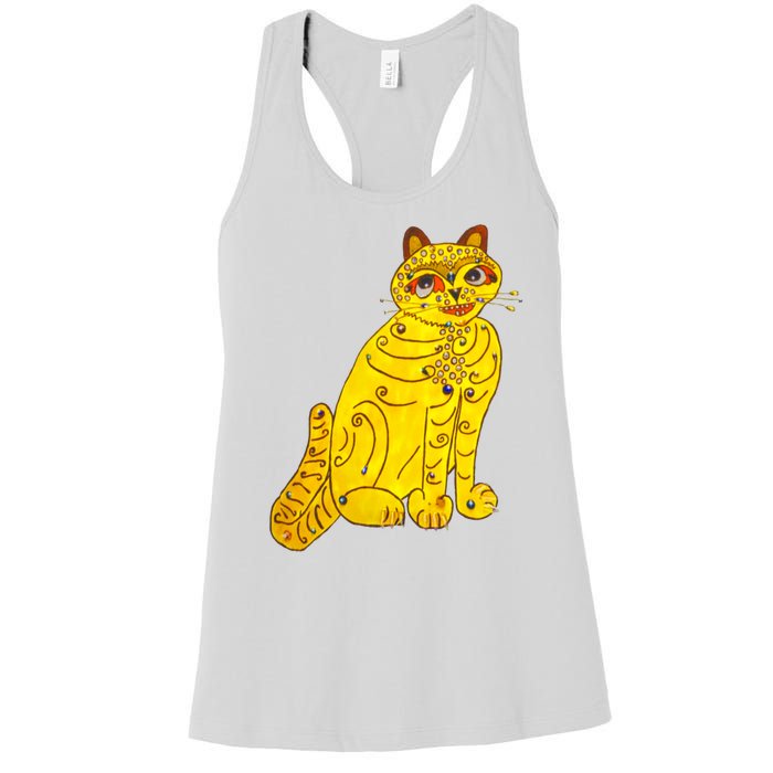 Funny Abba Yellow Cat Women's Racerback Tank