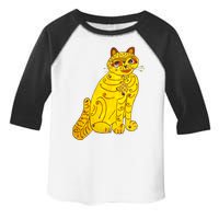 Funny Abba Yellow Cat Toddler Fine Jersey T-Shirt