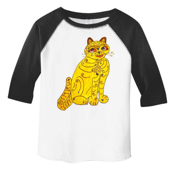 Funny Abba Yellow Cat Toddler Fine Jersey T-Shirt