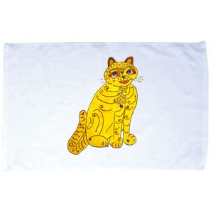 Funny Abba Yellow Cat Microfiber Hand Towel