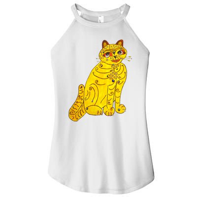 Funny Abba Yellow Cat Women's Perfect Tri Rocker Tank