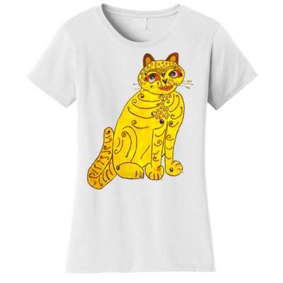 Funny Abba Yellow Cat Women's T-Shirt