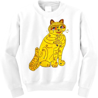 Funny Abba Yellow Cat Kids Sweatshirt