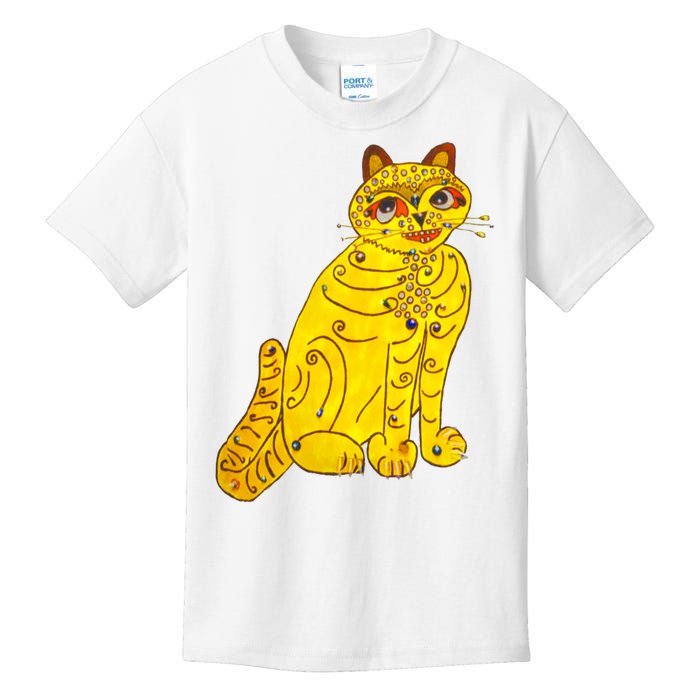 Funny Abba Yellow Cat Kids T-Shirt