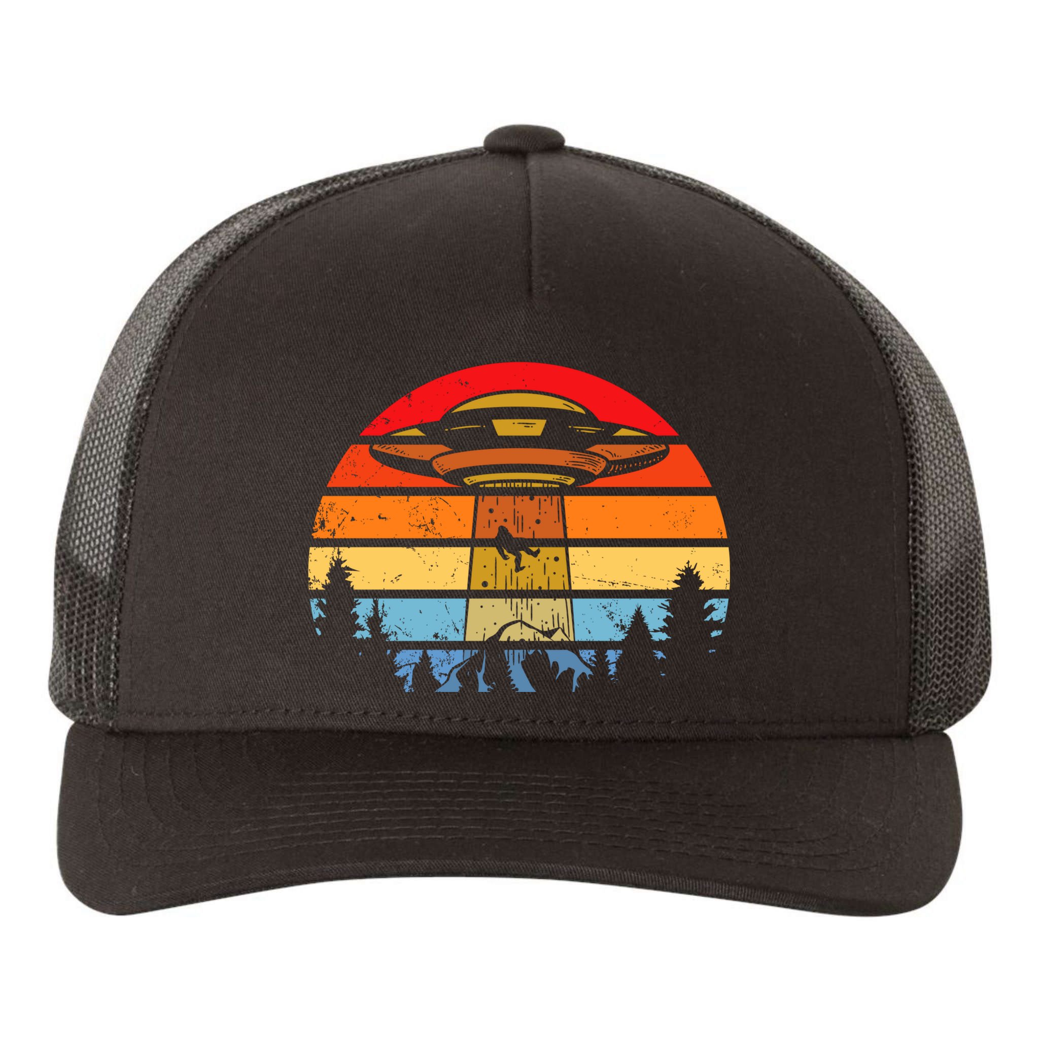 Funny Alien Yeti Bigfoot UFO Plus Size Yupoong Adult 5-Panel Trucker Hat