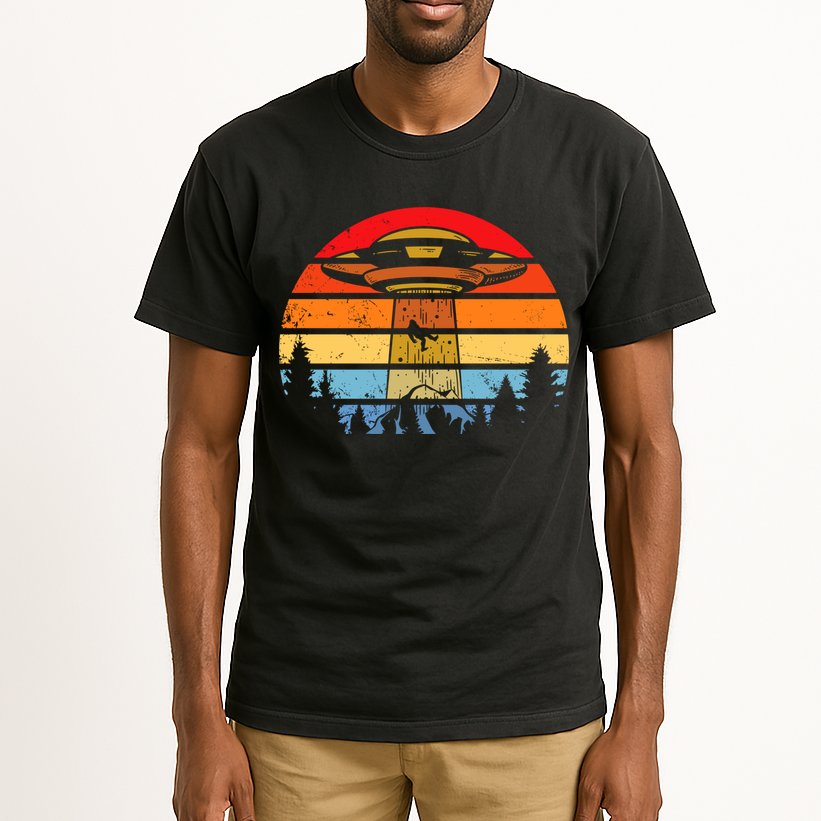 Funny Alien Yeti Bigfoot UFO Plus Size Tall T-Shirt